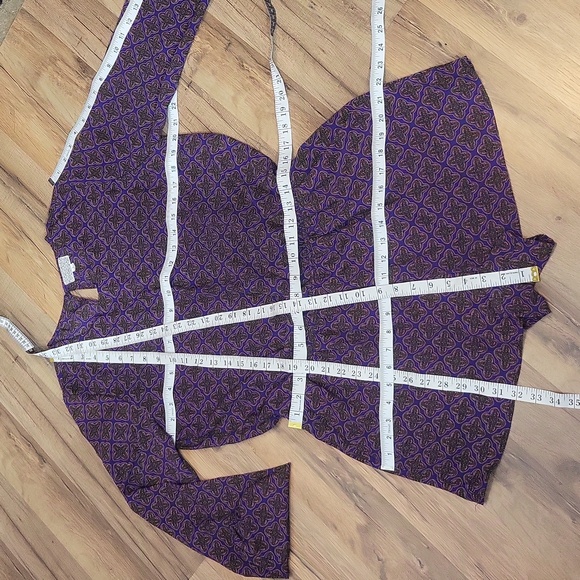 LUCCA COUTURE Purple Geometric Long Sleeve Open Back Romper - Picture 8 of 11